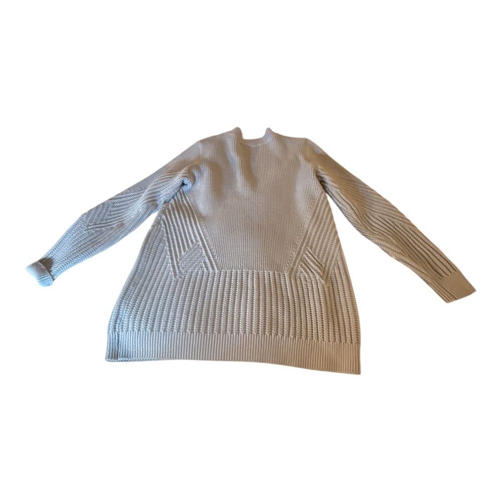 Athleta blue grey chunky V-neck sweater, size small - Picture 3 of 9